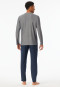 Pyjama long rayures bleu nuit - Selected Premium Jacquard