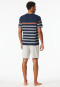 Schlafanzug kurz Ringel nachtblau - Casual Nightwear