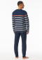 Pigiama lungo a righe blu notte - Casual Nightwear