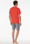 Short pyjamas with button placket striping light red - Casual Nightwear