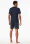 Short pyjamas with button placket graphite - Fine Interlock