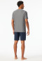 Pyjama court rayures bleu nuit - Selected Premium Jacquard