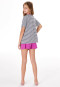 Pyjama court rayures agrumes fuchsia - Teens Nightwear