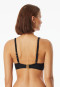 Bikini top with shell jersey recycled stripes black - aqua