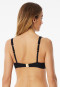 Bikini top with underwire jersey recycled stripes black - aqua
