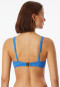 Bikini top with underwire jersey recycled stripes aquarium - Aqua