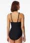 Badeanzug mit Schale Jersey recycelt Streifen schwarz - Aqua
