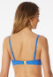 Bandeau bikini top with shell jersey recycled stripes aquarium - Aqua