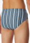 Costume da bagno con tasca con zip in tessuto a maglia riciclato a strisce blu atlantico - Aqua