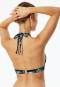 Triangle bikini top jersey recycled palm trees multicolor - aqua