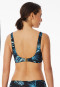 Bustier bikini top jersey recycled palm trees multicolor - aqua