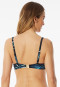 Bikini top with shell jersey recycled palm trees multicolor - aqua