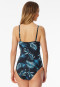 Swimsuit with shell jersey recycled palm trees multicolor - Aqua