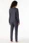 Pyjamas long Interlock flowers graphite - Comfort Interlock