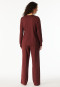 Schlafanzug lang Interlock V-Ausschnitt Blumen burgund - Comfort Interlock