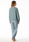Schlafanzug lang Bündchen mineral - Modern Nightwear
