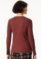 Maglietta manica lunga a coste doppie chiusura automatica rosso bordò - Mix+ Relax