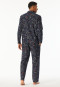 Pyjama lang Flanell nachtblau bedruck - X-Mas Family