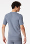 Henley a maniche corte con abbottonatura grigio-blu - Rib Essentials