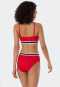 Set composto da uno slip midi in un design a coste e da un bikini a fascia con imbottiture morbide e spalline regolabili, rosso - Underwater