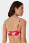 Top a fascia foderato per bikini con coppe morbide, spalline regolabili e motivo di coralli, rosso - Mix & Match Coral Life