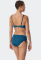 Bikini a fascia con ferretto, coppe morbide, spalline regolabili, a righe, slip midi con fianchi regolabili, acquario - Ocean Dive