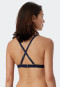 Bikini triangle top removable cups variable straps stripes dark blue - Mix & Match Reflections