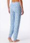 Hose lang Bündchen Blumen Leoparden hellblau - Mix+Relax