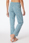 Lounge pants long jersey flowers blue gray - Mix+Relax