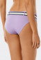 Mini slip per bikini foderato con girovita elastico a righe di colore viola - California Dream