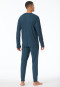 Schlafanzug Doppelripp lang Bündchen dunkelblau - Modern Nightwear