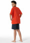 Pyjama court coton bio rouge clair - Nightwear