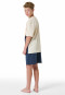 Pyjama court coton bio rayures graphite - Nightwear