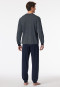 Pigiama lungo con polsini blu notte - Comfort Essentials