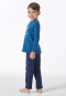Schlafanzug lang Drachen Karos blau - Boys World