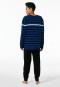 Pigiama lungo in spugna a righe indaco - Nightwear