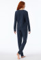 Pyjama long tissu éponge poignet étoiles bleu nuit - X-Mas Family