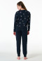 Pigiama lungo interlock con polsini da sogno blu notte - Nightwear
