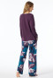 Pajamas long interlock plum printed - Modern Nightwear