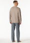Pigiama lungo in cotone organico grigio brunastro a fantasia - Comfort Nightwear