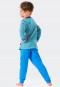 Long pajamas organic cotton cuffs striped rat trampoline blue - Rat Henry