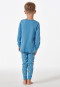 Pyjama long coton bio poignet étoiles lune bleu clair - Natural Love