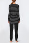 Long pyjama Rayures Bords-côtes noir - selected! premium inspiration