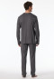 Pigiama a strisce lunghe antracite - Fine Interlock