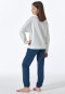 Schlafanzug lang Sweatware Bündchen off-white - Nightwear