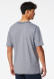 Maglietta a maniche corte con scollatura a V a righe blu notte - Mix+ Relax