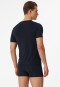 Shirt short-sleeve jersey elastic V-neck blue-black - Long Life Soft
