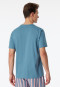 T-shirt manches courtes encolure arrondie bleu gris - Mix &Relax Cotton