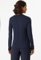 Shirt long-sleeved modal V-neck button placket blue - Mix & Relax