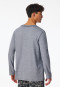 Maglietta manica lunga scollatura a V a righe blu notte - Mix+ Relax